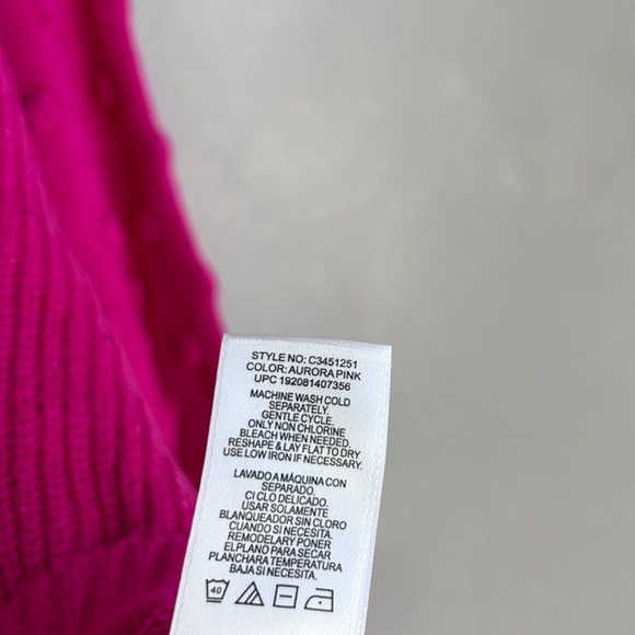 Vince Camuto size XXL knit sweater bobble stitch sleeve pink cotton blend NEW - Picture 13 of 13